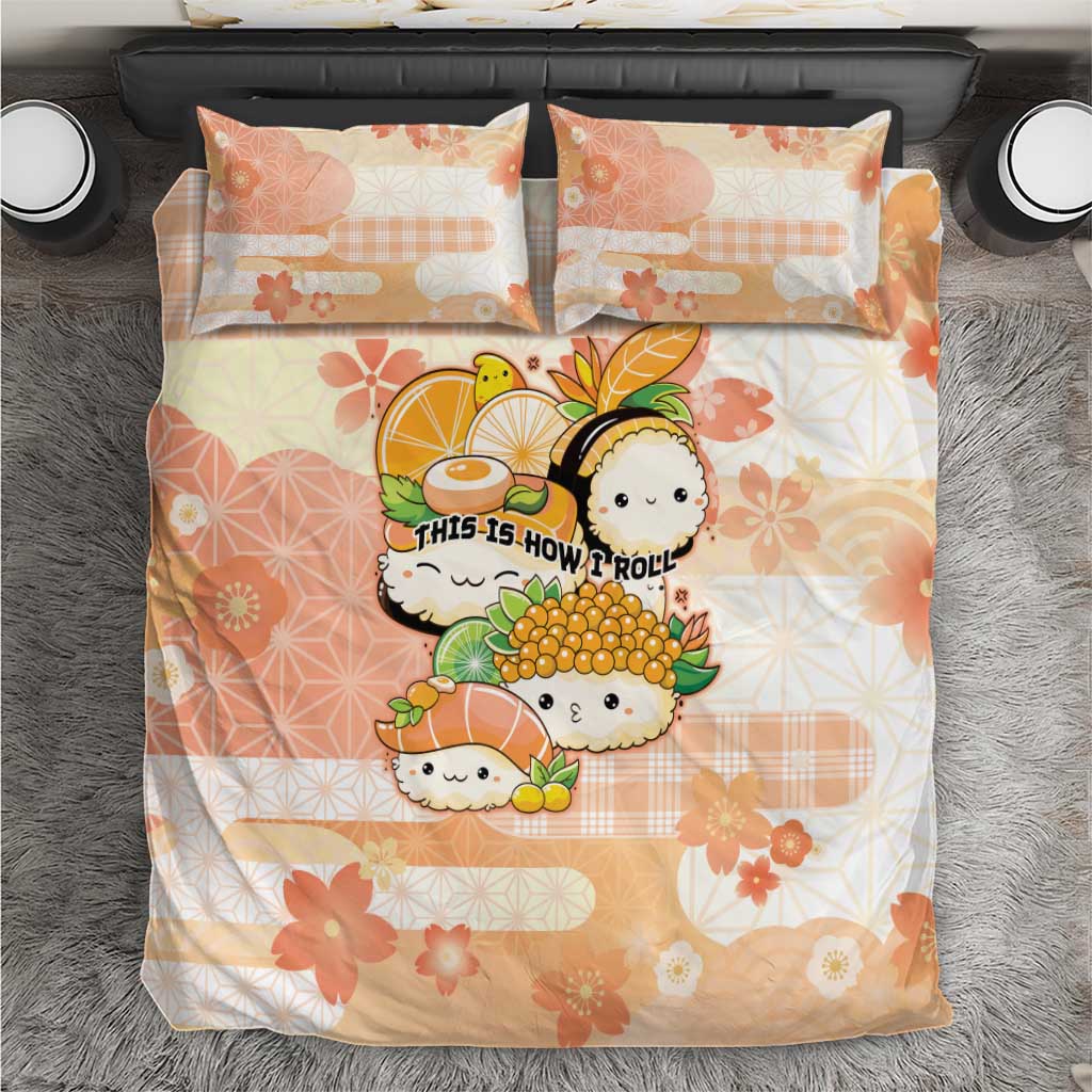 Japanese Kawaii Sushi Bedding Set Peach Wagara Palaka This Is How I Roll