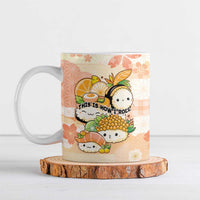 Personalized Japanese Kawaii Sushi Ceramic Mug Peach Wagara Palaka This Is How I Roll LT9 Peach - Polynesian Pride