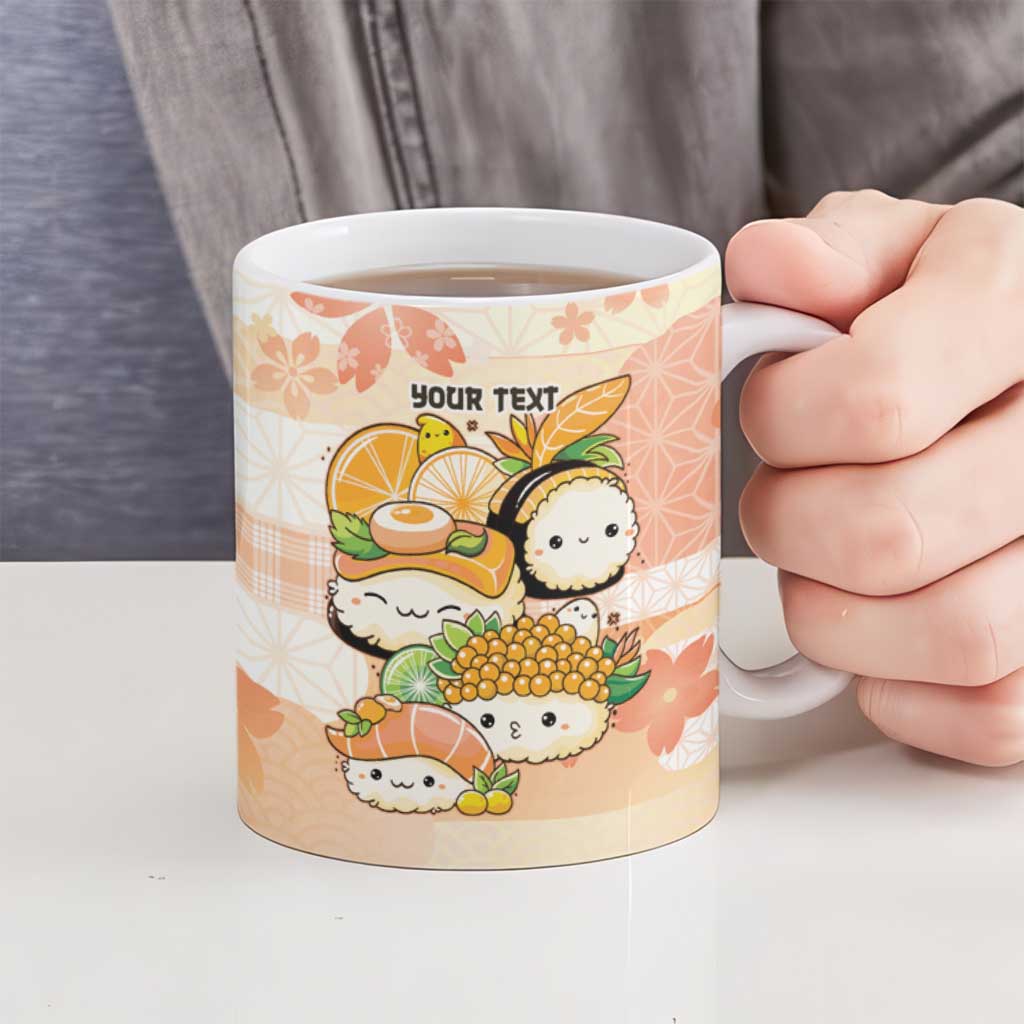 Personalized Japanese Kawaii Sushi Ceramic Mug Peach Wagara Palaka This Is How I Roll LT9 - Polynesian Pride