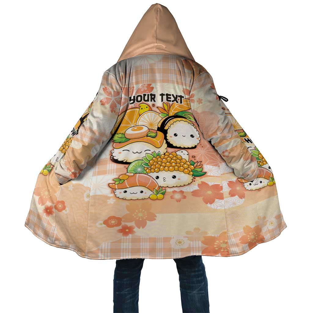 Personalized Japanese Kawaii Sushi Cloak Peach Wagara Palaka This Is How I Roll - Polynesian Pride