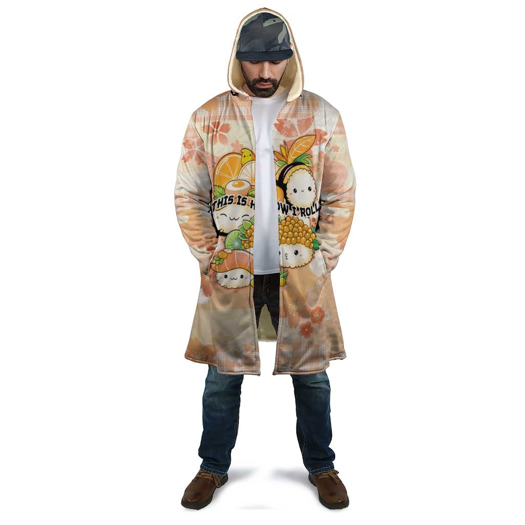 Personalized Japanese Kawaii Sushi Cloak Peach Wagara Palaka This Is How I Roll - Polynesian Pride