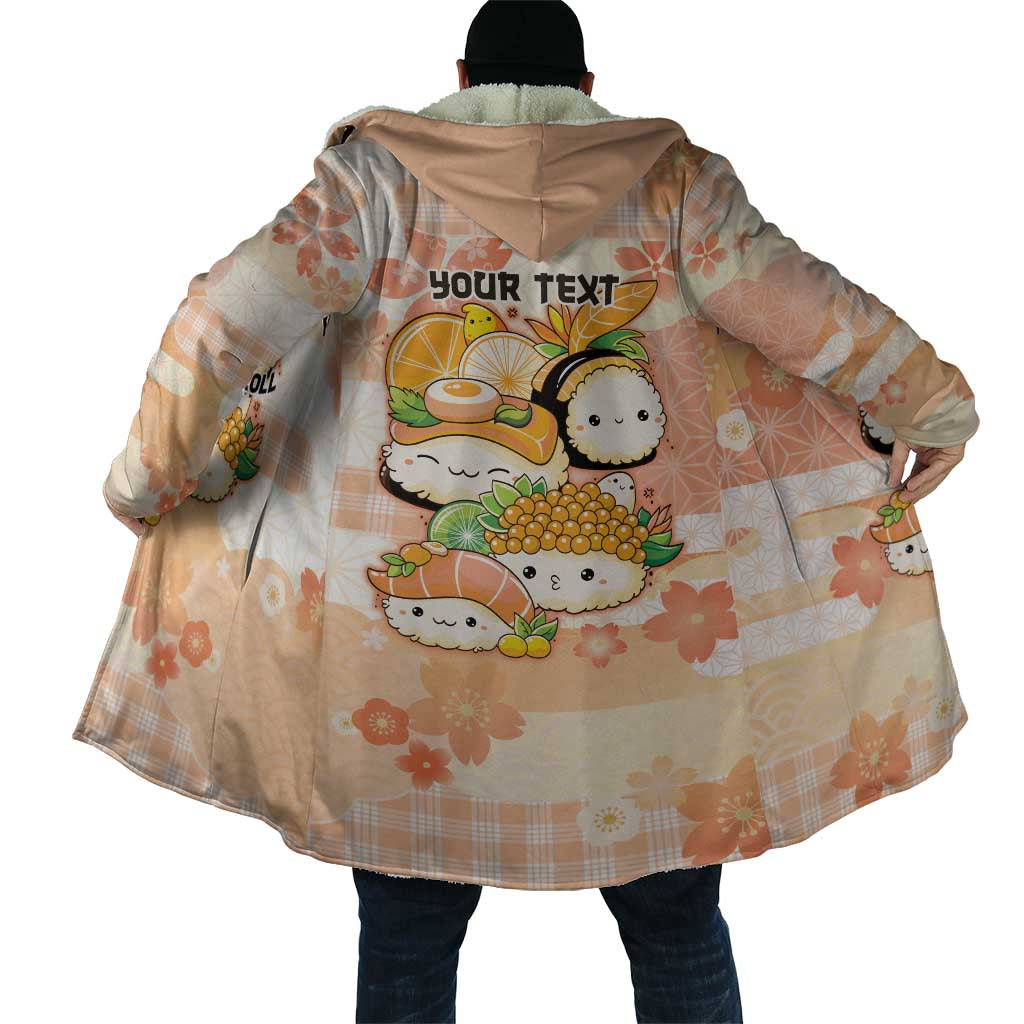 Personalized Japanese Kawaii Sushi Cloak Peach Wagara Palaka This Is How I Roll - Polynesian Pride