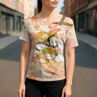 Personalized Japanese Kawaii Sushi Cross Shoulder Shirt Peach Wagara Palaka This Is How I Roll