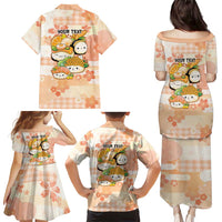 Personalized Japanese Kawaii Sushi Family Matching Puletasi and Hawaiian Shirt Peach Wagara Palaka This Is How I Roll