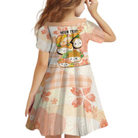 Personalized Japanese Kawaii Sushi Family Matching Short Sleeve Bodycon Dress and Hawaiian Shirt Peach Wagara Palaka This Is How I Roll