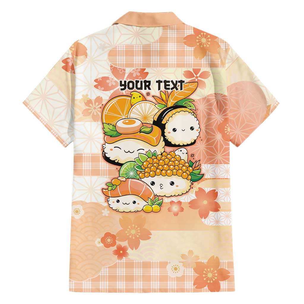 Personalized Japanese Kawaii Sushi Family Matching Short Sleeve Bodycon Dress and Hawaiian Shirt Peach Wagara Palaka This Is How I Roll