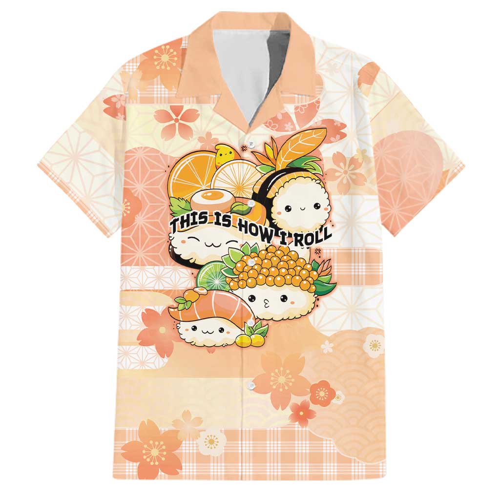 Personalized Japanese Kawaii Sushi Family Matching Summer Maxi Dress and Hawaiian Shirt Peach Wagara Palaka This Is How I Roll