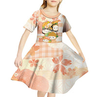 Personalized Japanese Kawaii Sushi Kid Short Sleeve Dress Peach Wagara Palaka This Is How I Roll