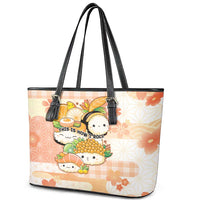 Japanese Kawaii Sushi Leather Tote Bag Peach Wagara Palaka This Is How I Roll