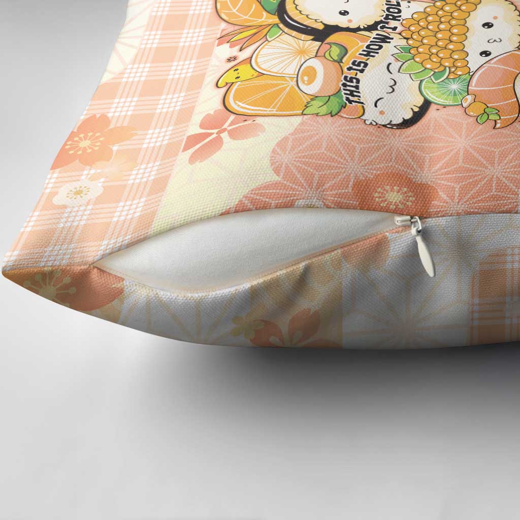 Japanese Kawaii Sushi Pillow Cover Peach Wagara Palaka This Is How I Roll