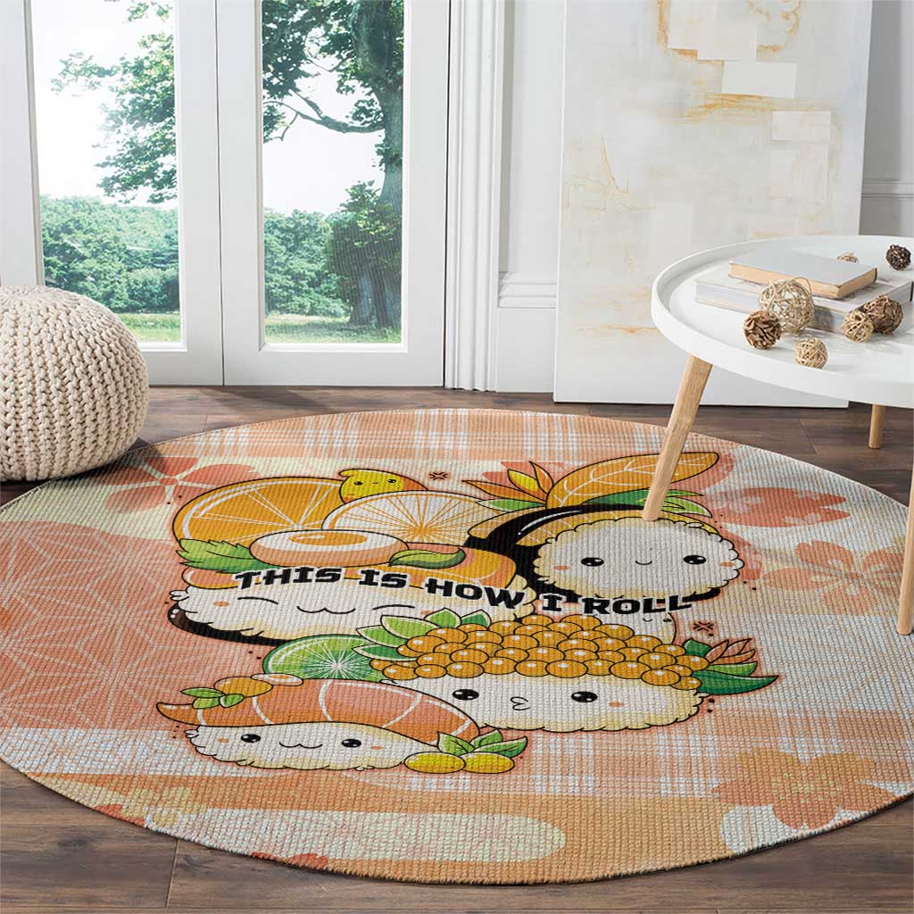 Japanese Kawaii Sushi Round Carpet Peach Wagara Palaka This Is How I Roll