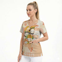Personalized Japanese Kawaii Sushi Scrub Top Peach Wagara Palaka This Is How I Roll