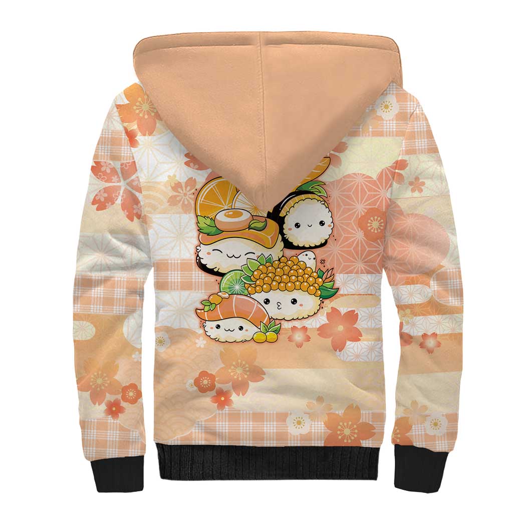 Personalized Japanese Kawaii Sushi Sherpa Hoodie Peach Wagara Palaka This Is How I Roll