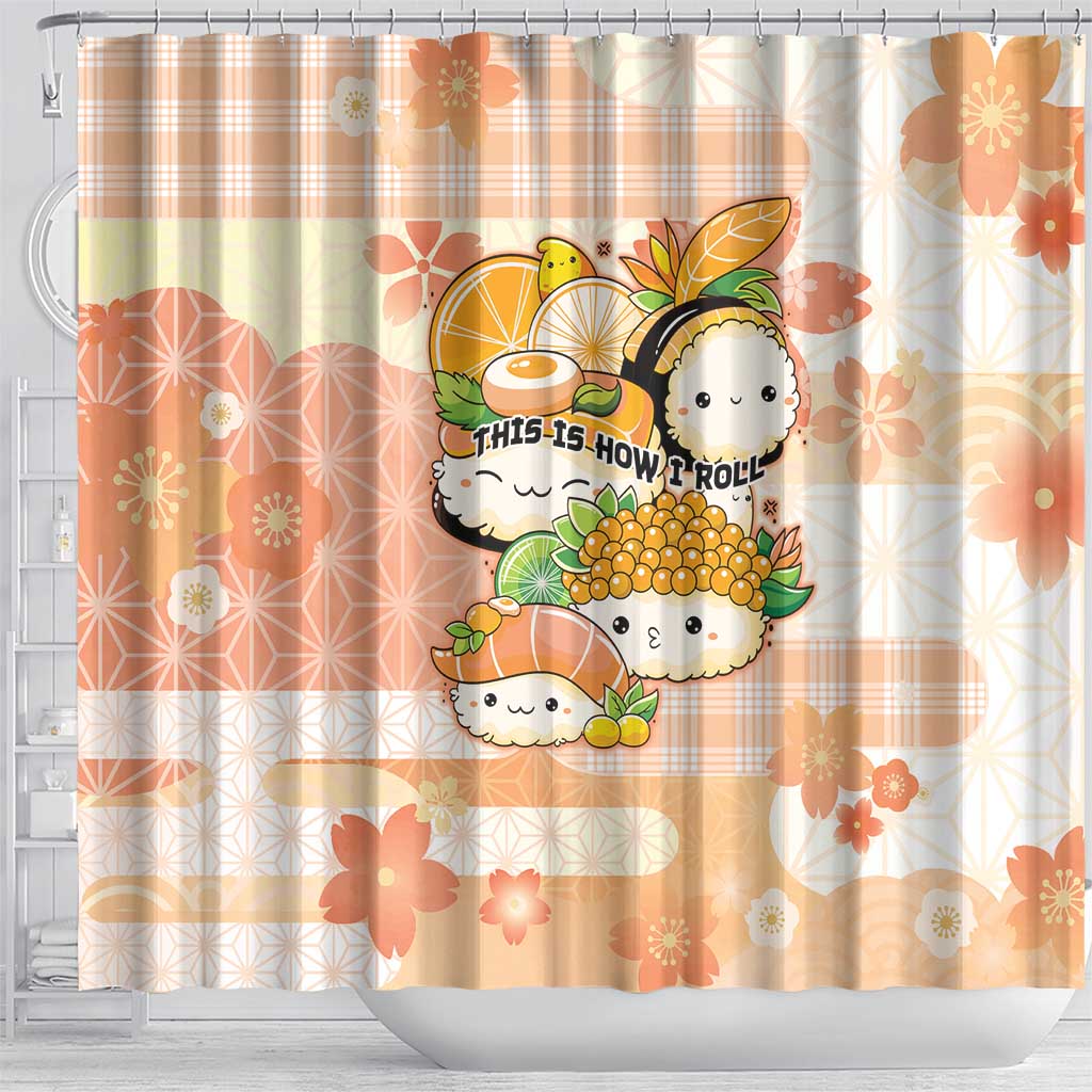 Japanese Kawaii Sushi Shower Curtain Peach Wagara Palaka This Is How I Roll