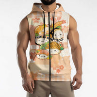 Personalized Japanese Kawaii Sushi Sleeveless Zip Hoodie Peach Wagara Palaka This Is How I Roll
