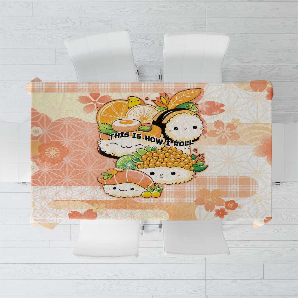 Japanese Kawaii Sushi Tablecloth Peach Wagara Palaka This Is How I Roll