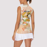 Personalized Japanese Kawaii Sushi Women Sleeveless Polo Shirt Peach Wagara Palaka This Is How I Roll