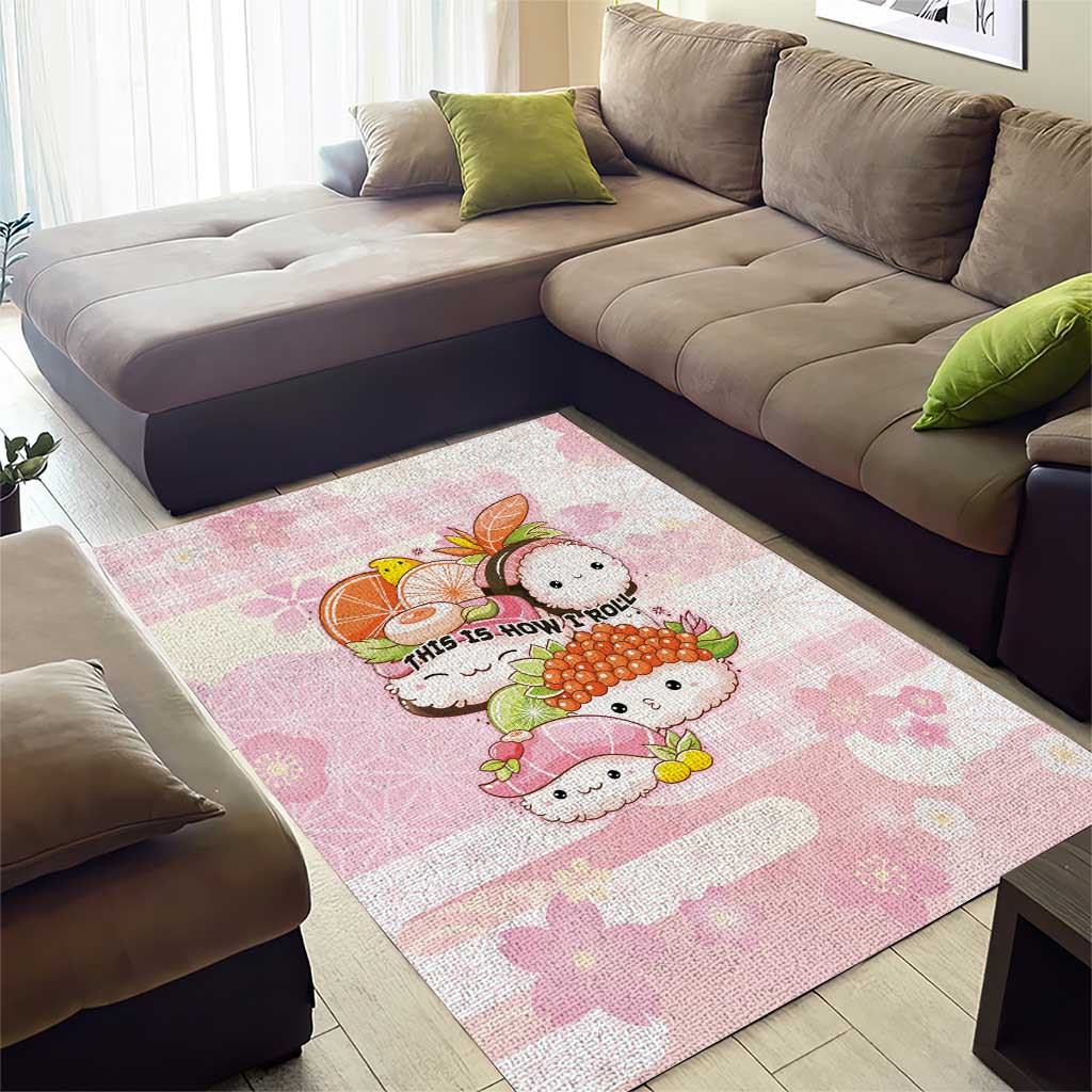 Japanese Kawaii Sushi Area Rug Pink Wagara Palaka This Is How I Roll