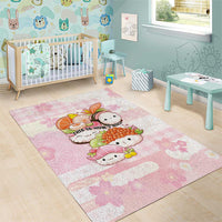Japanese Kawaii Sushi Area Rug Pink Wagara Palaka This Is How I Roll