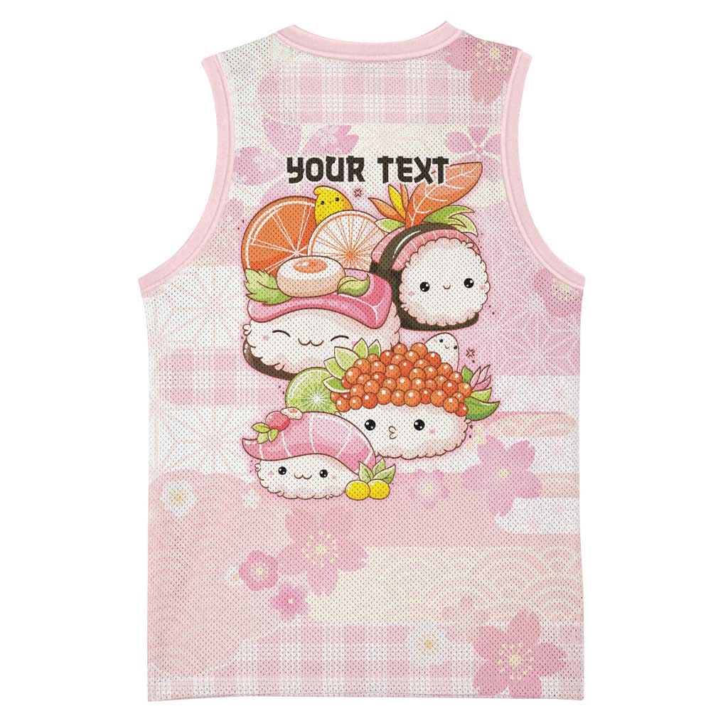Personalized Japanese Kawaii Sushi Basketball Jersey Pink Wagara Palaka This Is How I Roll LT9 - Polynesian Pride