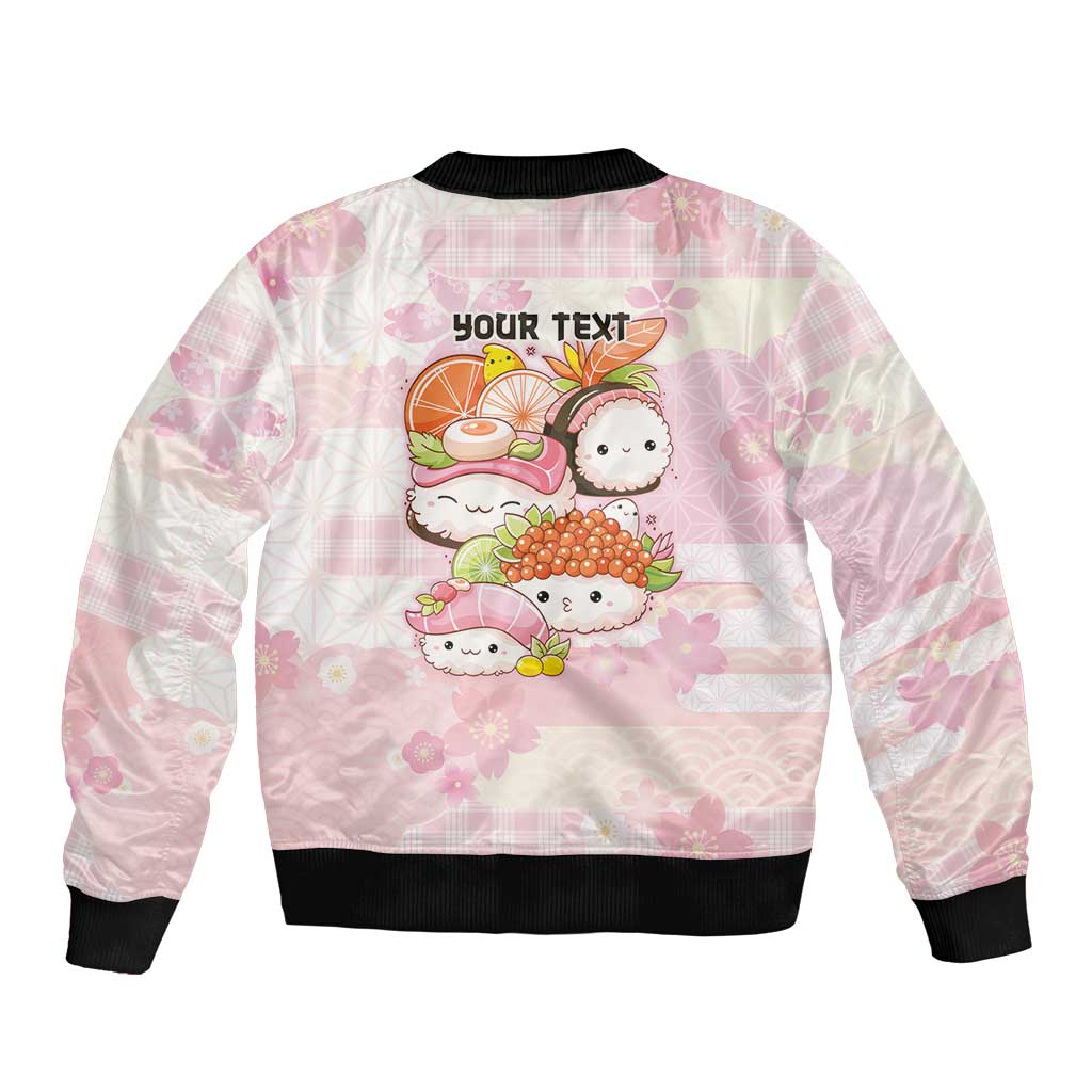 Personalized Japanese Kawaii Sushi Bomber Jacket Pink Wagara Palaka This Is How I Roll