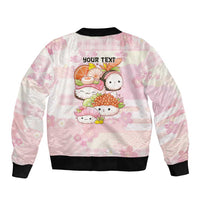 Personalized Japanese Kawaii Sushi Bomber Jacket Pink Wagara Palaka This Is How I Roll
