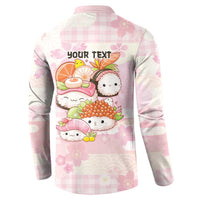 Personalized Japanese Kawaii Sushi Button Sweatshirt Pink Wagara Palaka This Is How I Roll