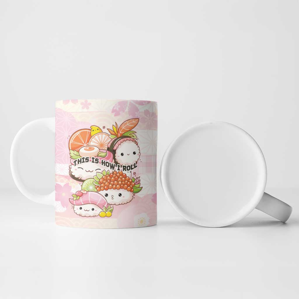 Personalized Japanese Kawaii Sushi Ceramic Mug Pink Wagara Palaka This Is How I Roll