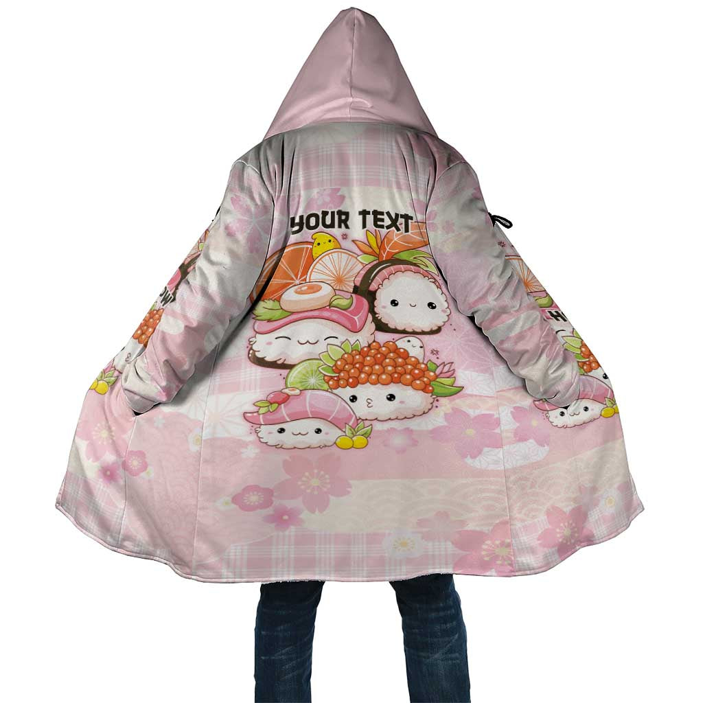 Personalized Japanese Kawaii Sushi Cloak Pink Wagara Palaka This Is How I Roll - Polynesian Pride