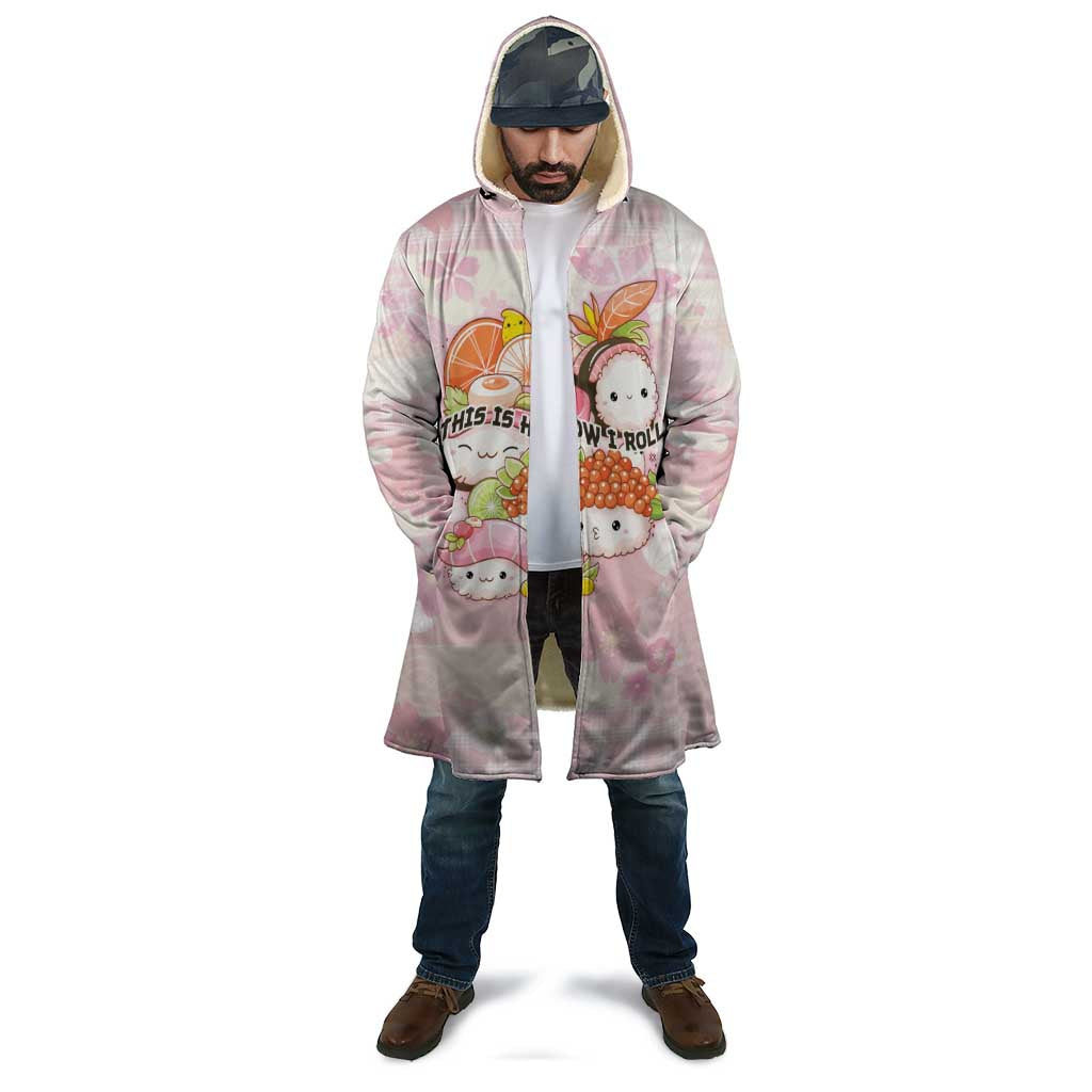 Personalized Japanese Kawaii Sushi Cloak Pink Wagara Palaka This Is How I Roll - Polynesian Pride