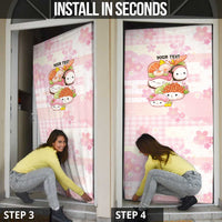 Personalized Japanese Kawaii Sushi Door Cover Pink Wagara Palaka This Is How I Roll LT9 - Polynesian Pride