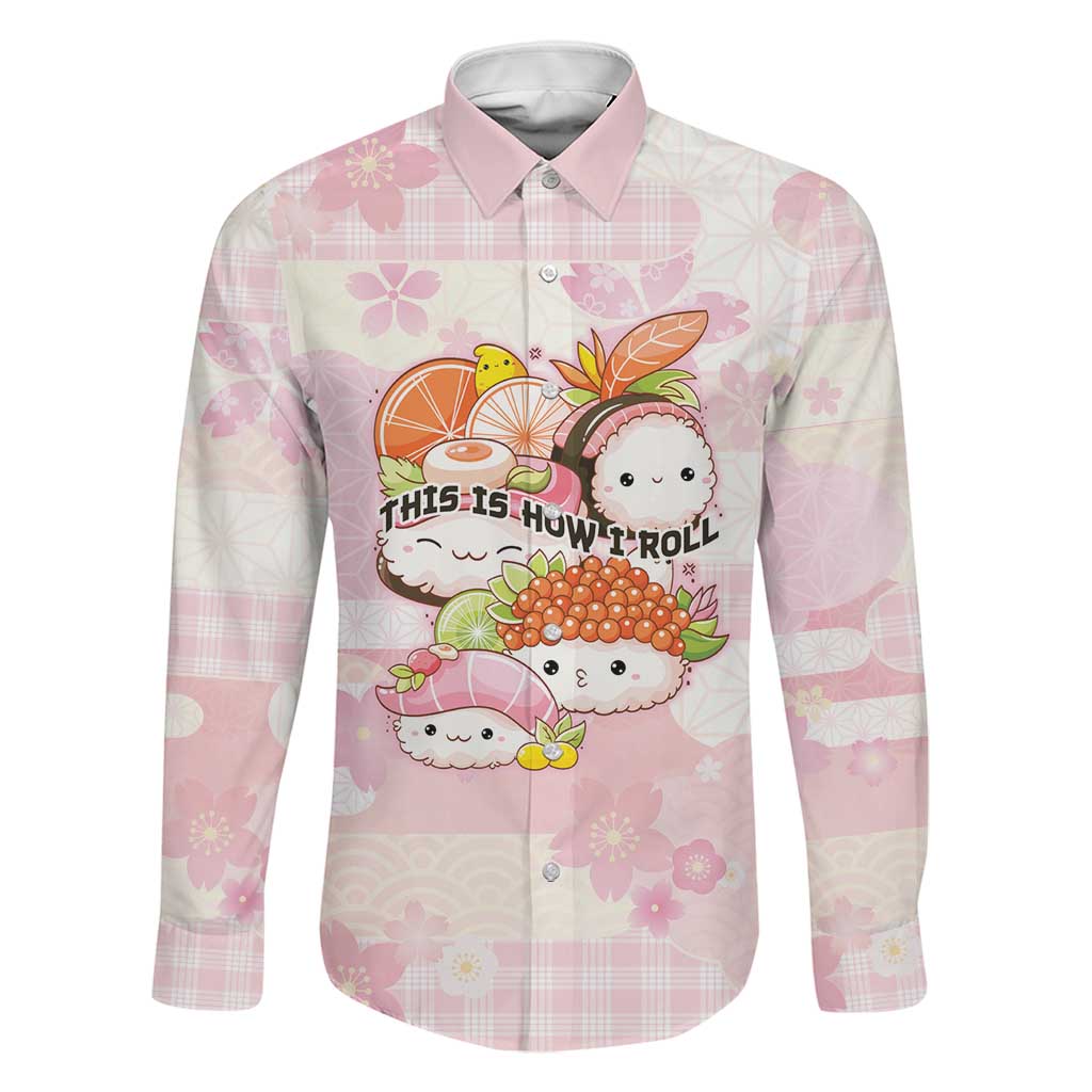 Personalized Japanese Kawaii Sushi Family Matching Puletasi and Hawaiian Shirt Pink Wagara Palaka This Is How I Roll