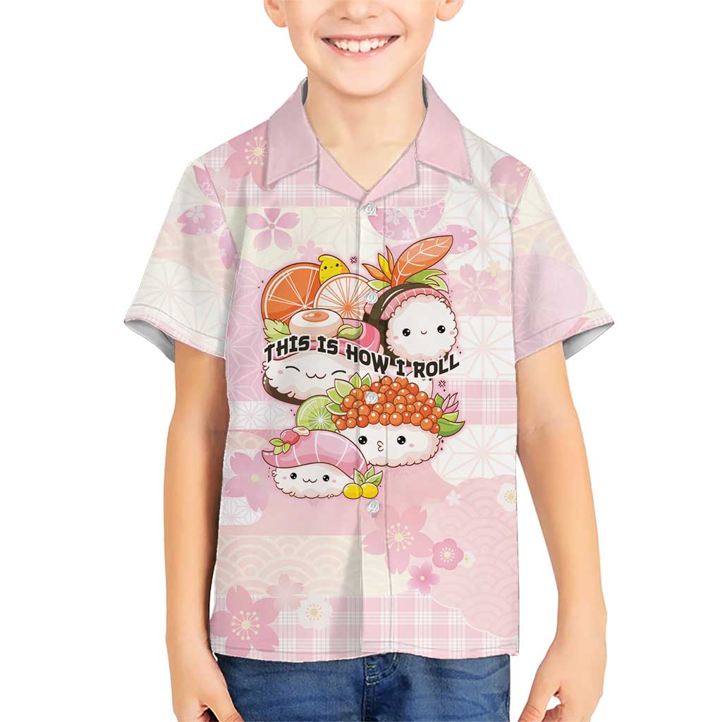 Personalized Japanese Kawaii Sushi Family Matching Puletasi and Hawaiian Shirt Pink Wagara Palaka This Is How I Roll