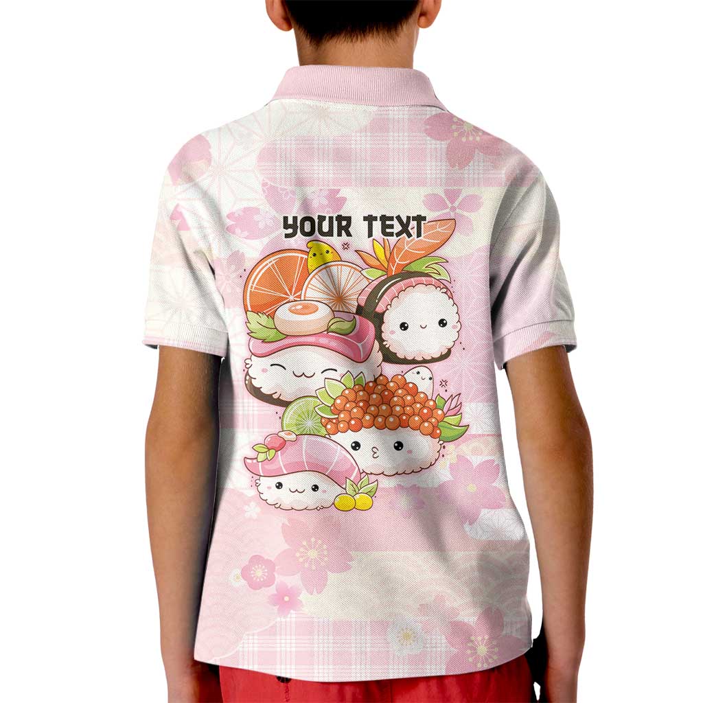 Personalized Japanese Kawaii Sushi Kid Polo Shirt Pink Wagara Palaka This Is How I Roll
