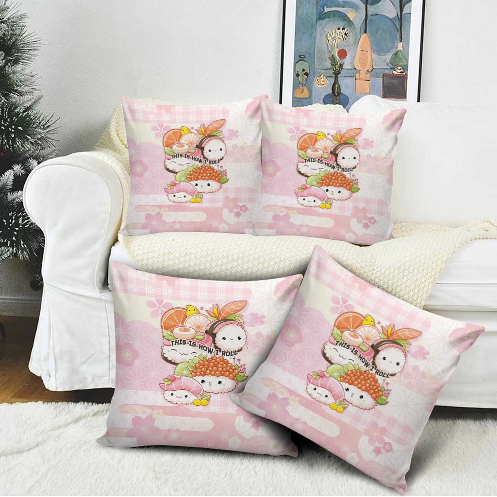 Japanese Kawaii Sushi Pillow Cover Pink Wagara Palaka This Is How I Roll