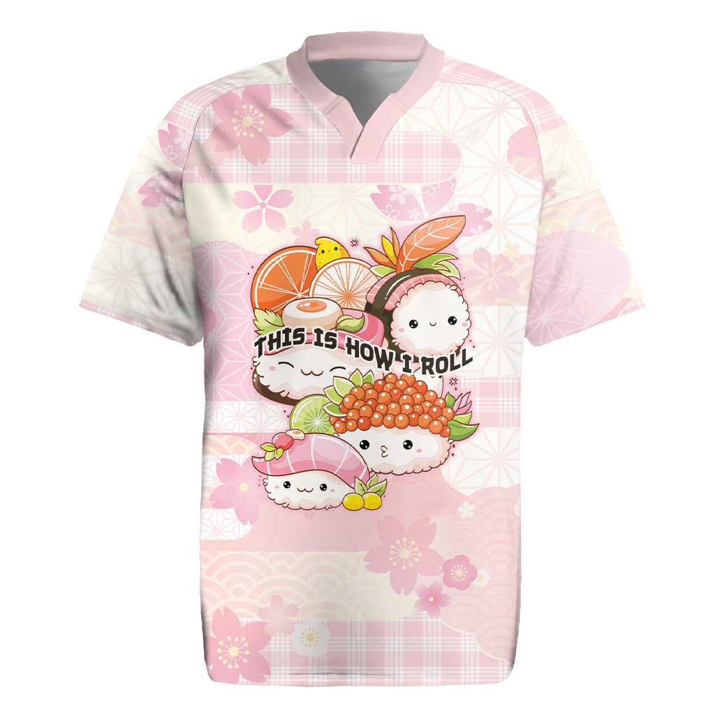 Personalized Japanese Kawaii Sushi Rugby Jersey Pink Wagara Palaka This Is How I Roll