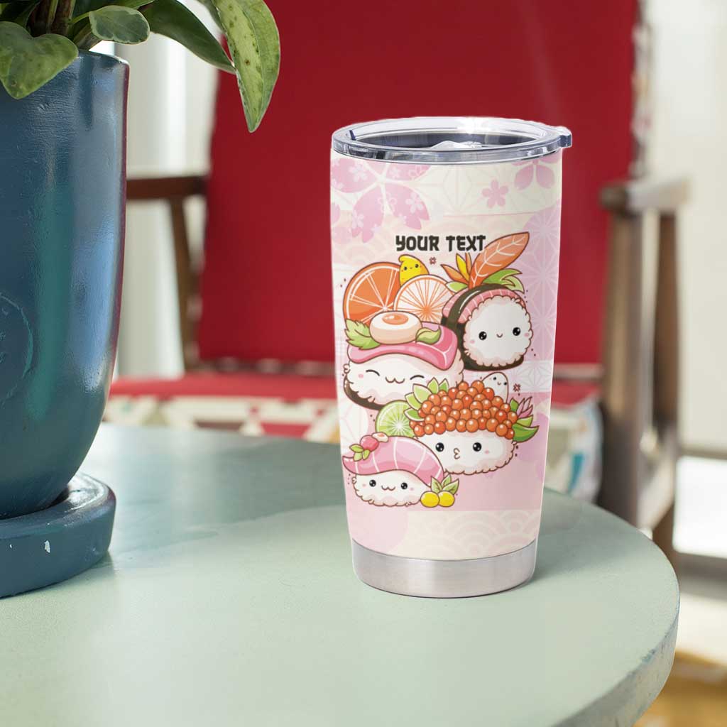 Personalized Japanese Kawaii Sushi Tumbler Cup Pink Wagara Palaka This Is How I Roll
