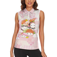 Personalized Japanese Kawaii Sushi Women Sleeveless Polo Shirt Pink Wagara Palaka This Is How I Roll