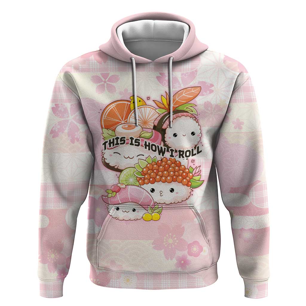 Personalized Japanese Kawaii Sushi Zip Hoodie Pink Wagara Palaka This Is How I Roll