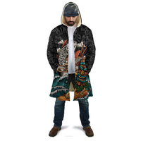 Personalized Japanese Koi Fish Ramen Cloak Tiki Surfing Wagara Hibiscus Pattern - Polynesian Pride