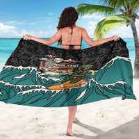 Personalized Japanese Koi Fish Ramen Sarong Tiki Surfing Wagara Hibiscus Pattern