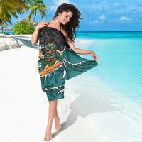 Personalized Japanese Koi Fish Ramen Sarong Tiki Surfing Wagara Hibiscus Pattern