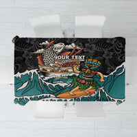 Personalized Japanese Koi Fish Ramen Tablecloth Tiki Surfing Wagara Hibiscus Pattern