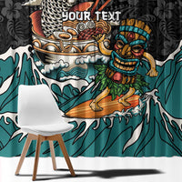 Personalized Japanese Koi Fish Ramen Window Curtain Tiki Surfing Wagara Hibiscus Pattern LT9 - Polynesian Pride