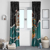 Personalized Japanese Koi Fish Ramen Window Curtain Tiki Surfing Wagara Hibiscus Pattern LT9 - Polynesian Pride