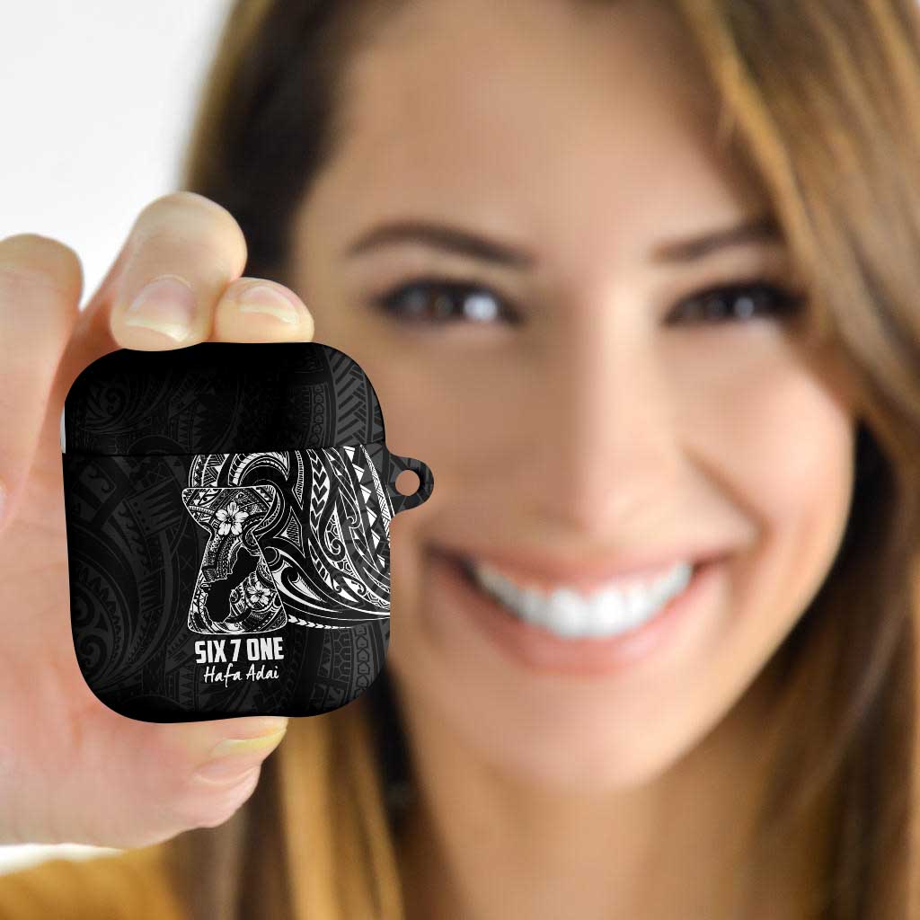 Black Guam Latte Stone Tribal Tattoo AirPods Case Hafa Adai Six 7 One - Polynesian Pride