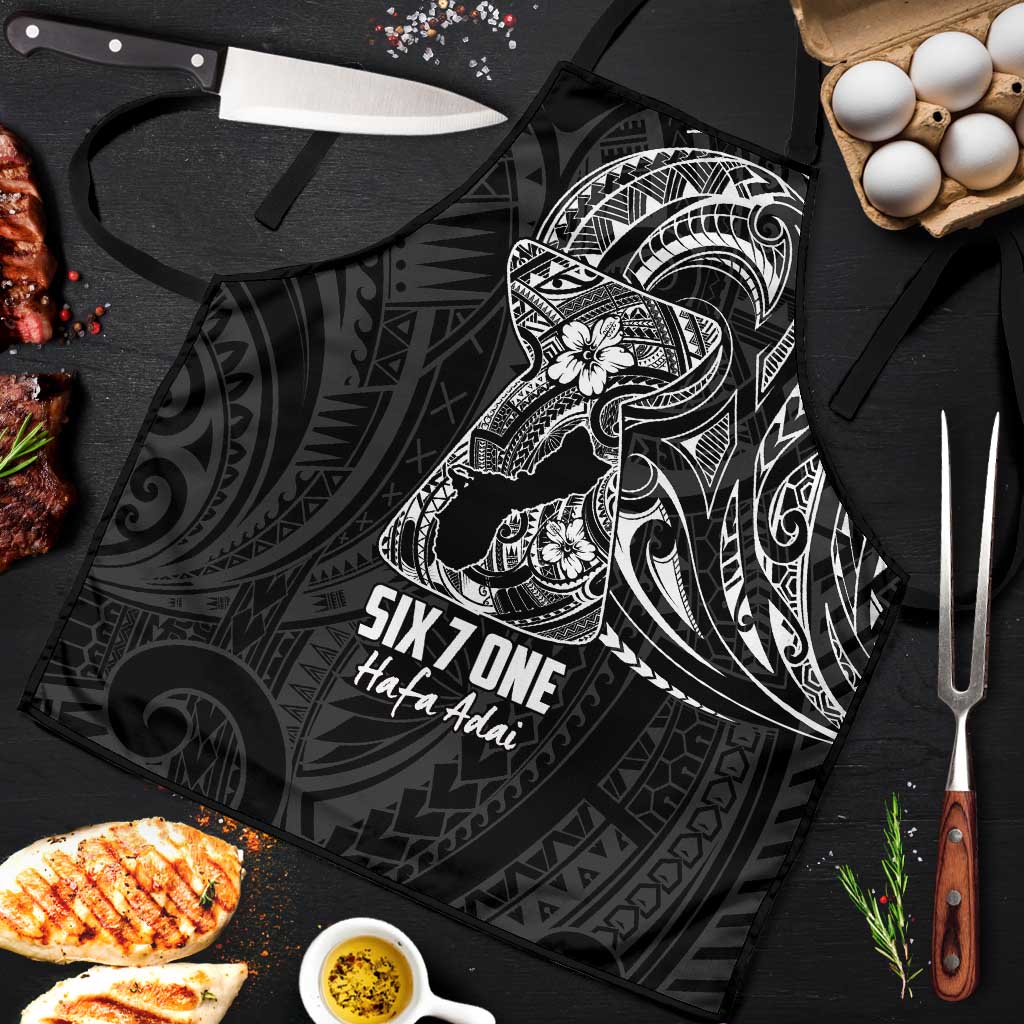 Black Guam Latte Stone Tribal Tattoo Apron Hafa Adai Six 7 One - Polynesian Pride