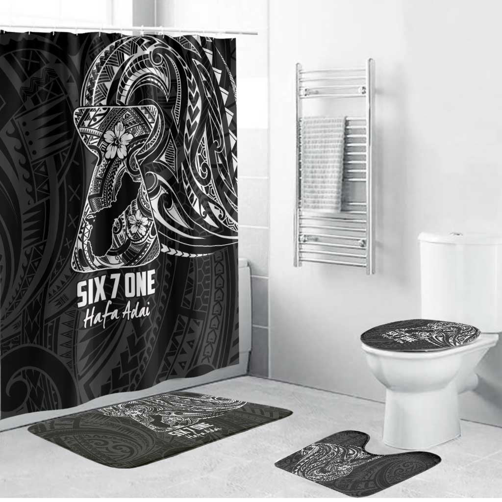 Black Guam Latte Stone Tribal Tattoo Bathroom Set Hafa Adai Six 7 One - Polynesian Pride