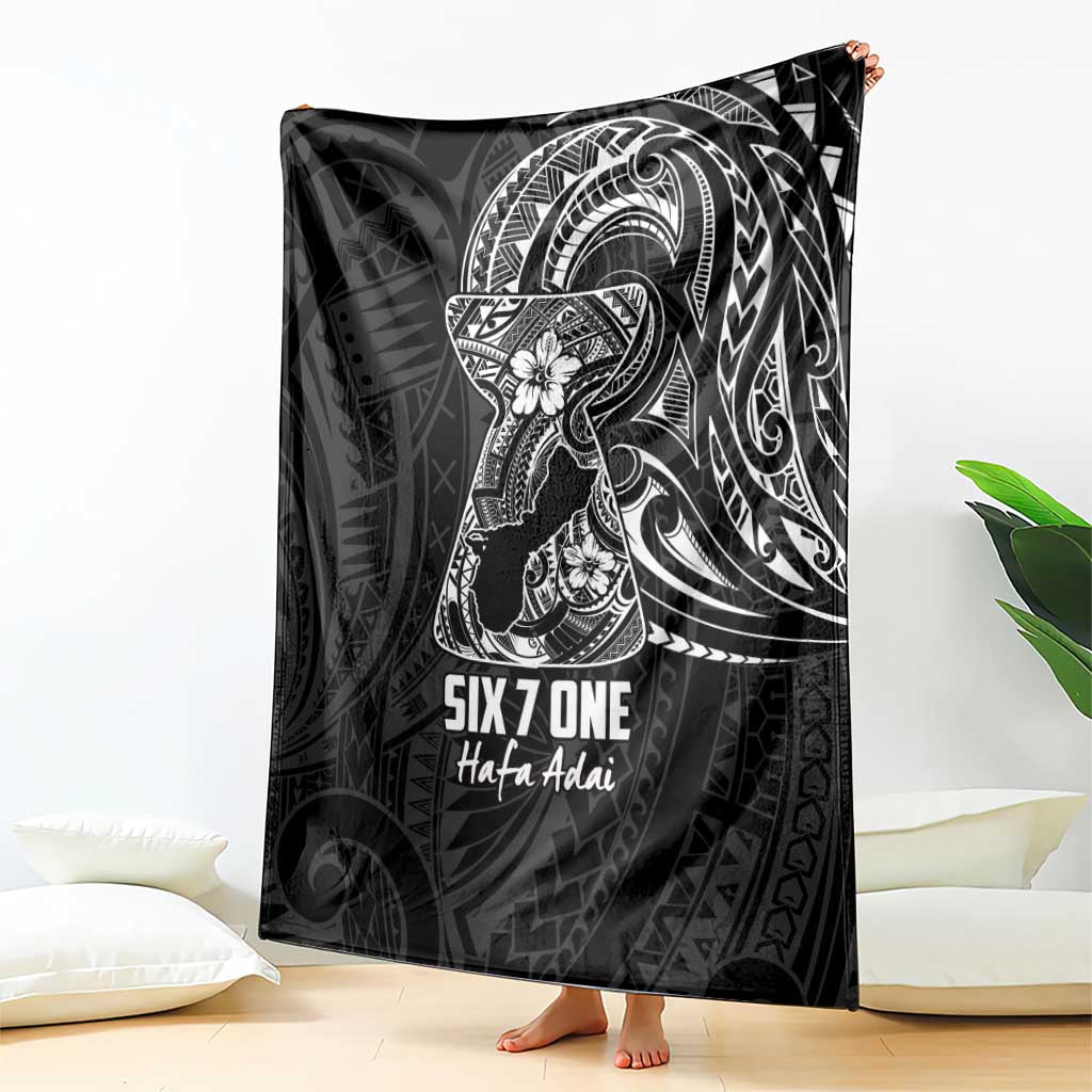 Black Guam Latte Stone Tribal Tattoo Blanket Hafa Adai Six 7 One LT9 - Polynesian Pride
