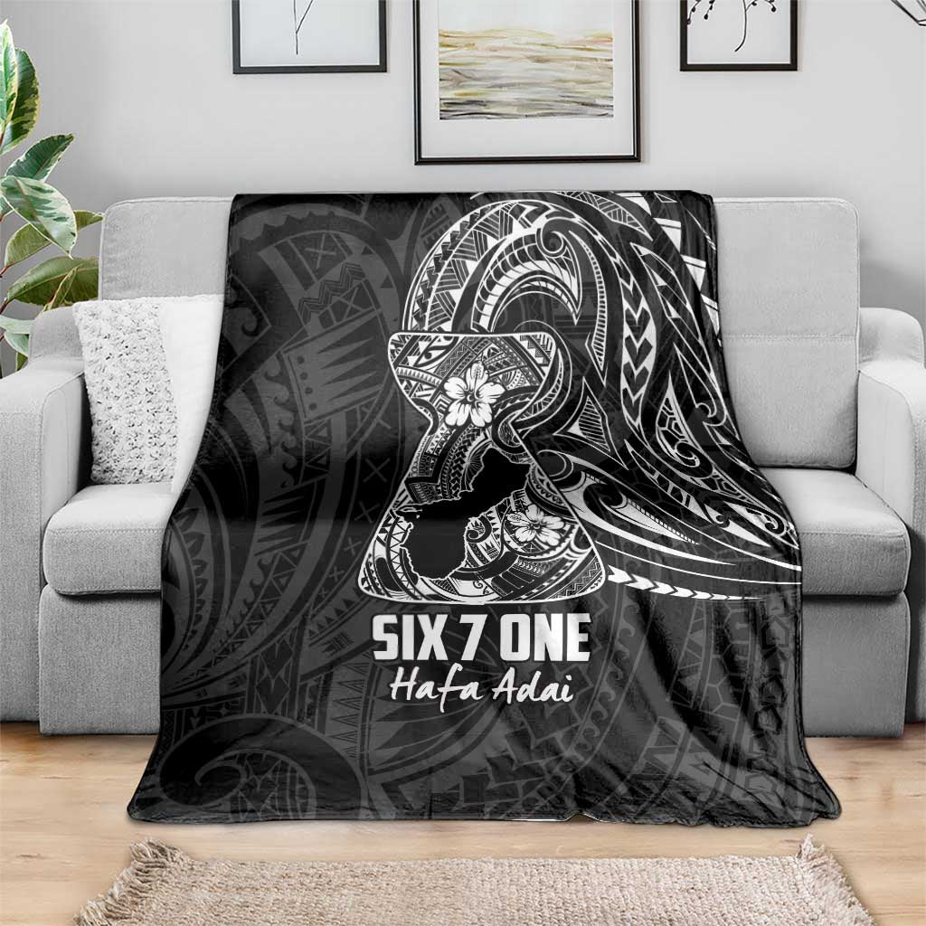 Black Guam Latte Stone Tribal Tattoo Blanket Hafa Adai Six 7 One LT9 - Polynesian Pride